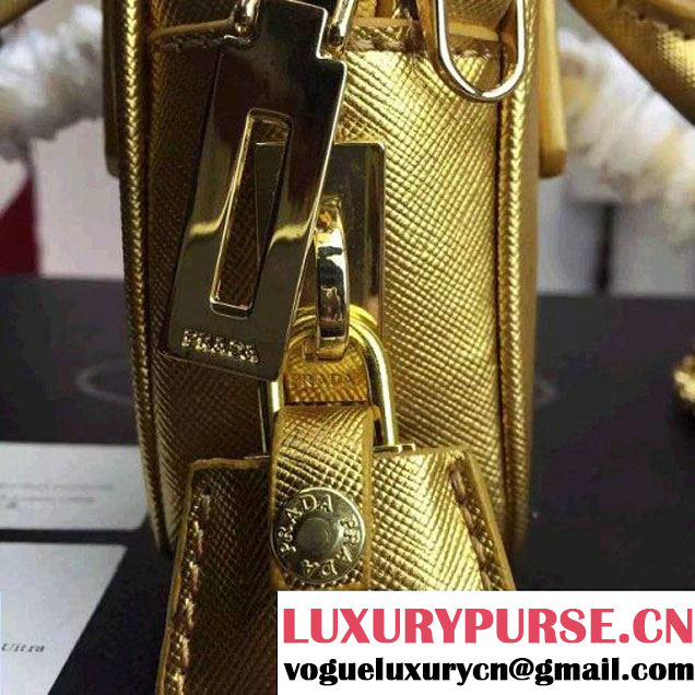 Prada Saffiano Leather Top-handle Mini Bag Glod (1A025-042816 )