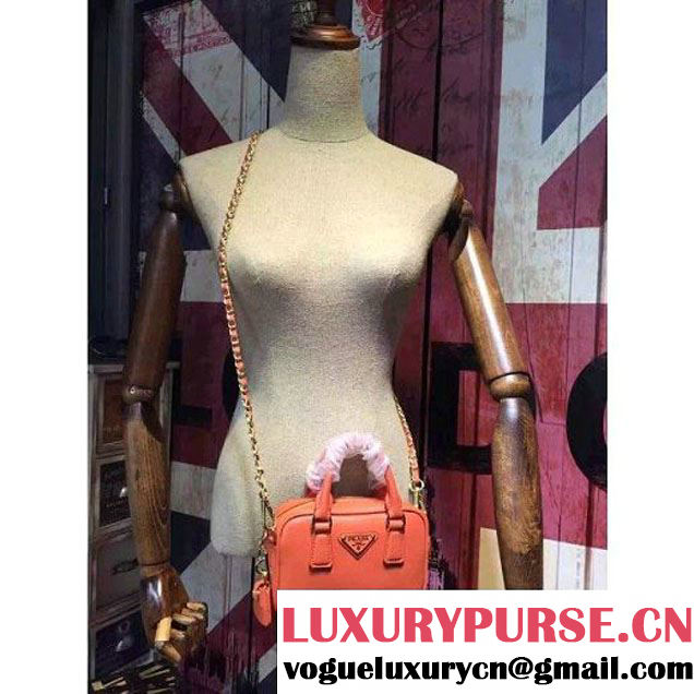 Prada Saffiano Leather Top-handle Mini Bag Orange (1A025-042817 )
