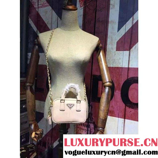 Prada Saffiano Leather Top-handle Mini Bag Nude (1A025-042818 )
