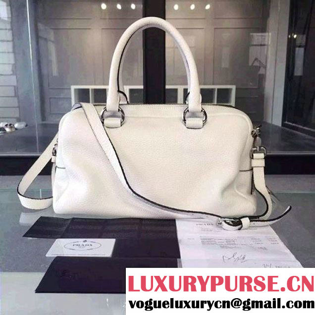 Prada BL0915 Calf leather Top-handle Bag White (2A016-061217 )