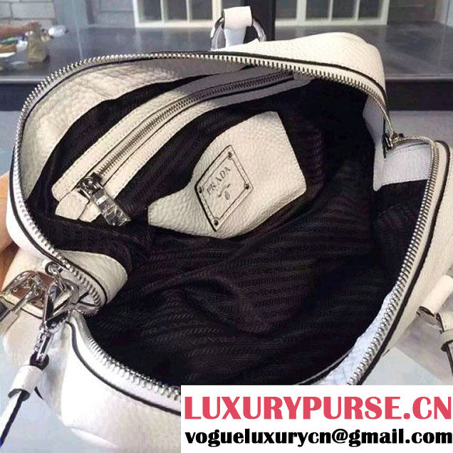 Prada BL0915 Calf leather Top-handle Bag White (2A016-061217 )