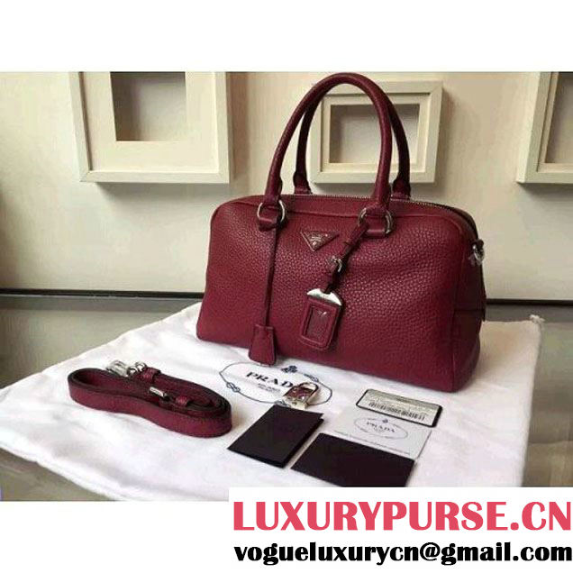 Prada BL0915 Calf leather Top-handle Bag Burgundy (2A016-061220 )