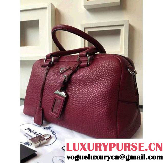 Prada BL0915 Calf leather Top-handle Bag Burgundy (2A016-061220 )