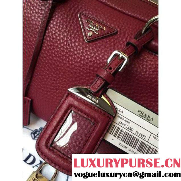 Prada BL0915 Calf leather Top-handle Bag Burgundy (2A016-061220 )