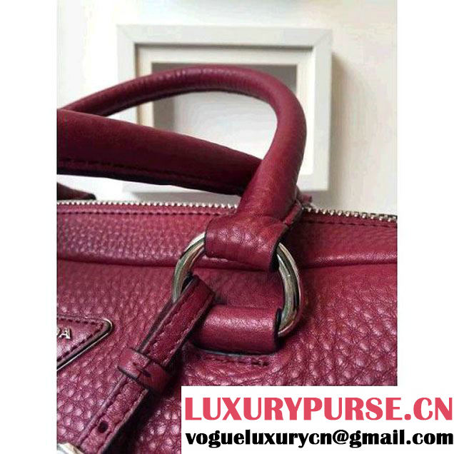 Prada BL0915 Calf leather Top-handle Bag Burgundy (2A016-061220 )