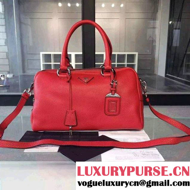 Prada BL0915 Calf leather Top-handle Bag Red (2A016-061221 )