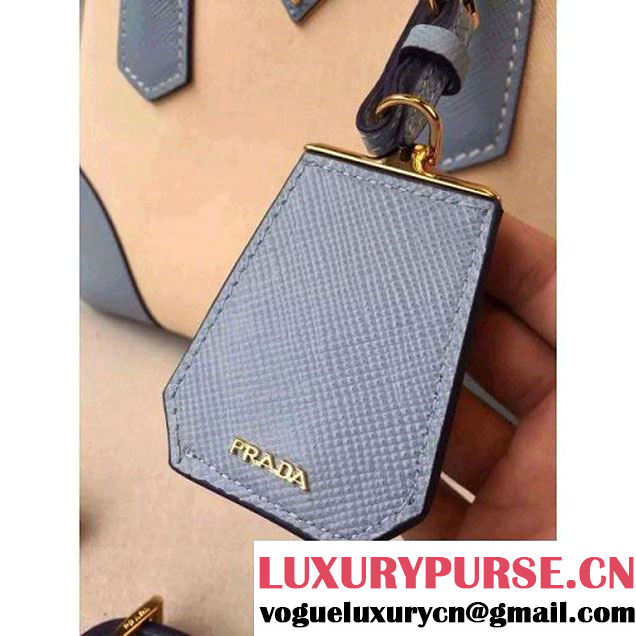 Prada BN2887 Hemp Fabric Tote Beige+Pale Blue 2015 (2A016-062202 )