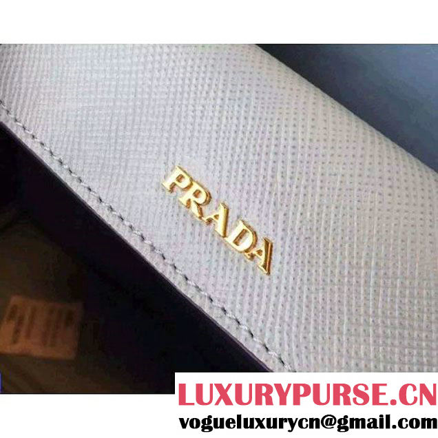 Prada BN2887 Hemp Fabric Tote Beige+Pale Blue 2015 (2A016-062202 )