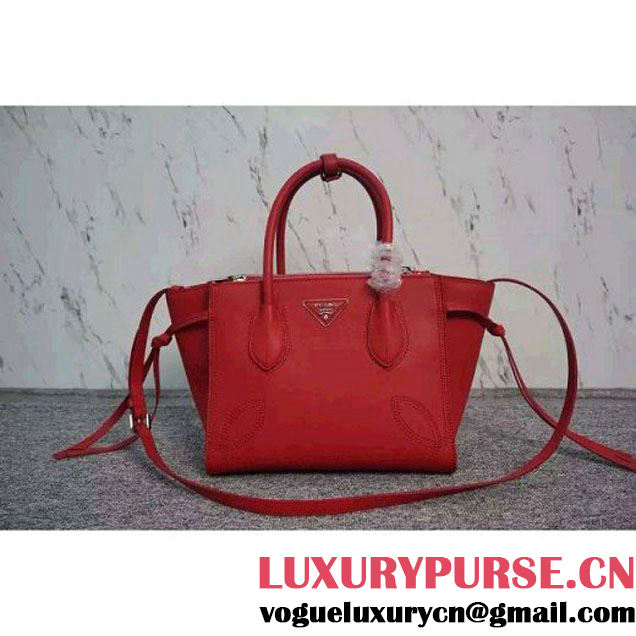 Prada B225R City Sport Leather Tote Red (WMJ-062611 )