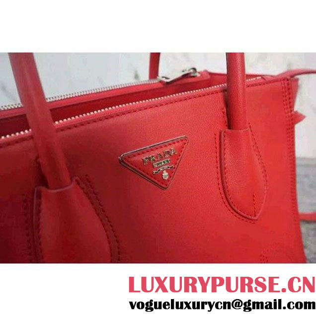 Prada B225R City Sport Leather Tote Red (WMJ-062611 )