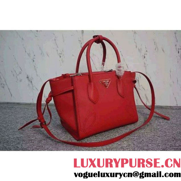 Prada B225R City Sport Leather Tote Red (WMJ-062611 )