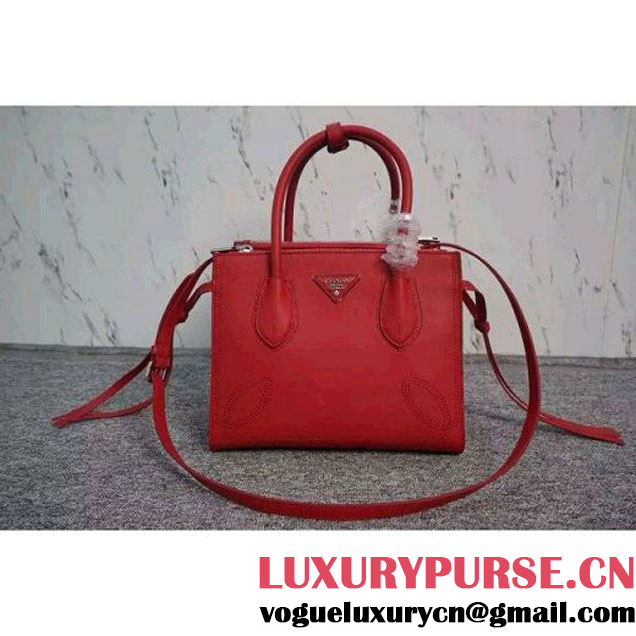 Prada B225R City Sport Leather Tote Red (WMJ-062611 )