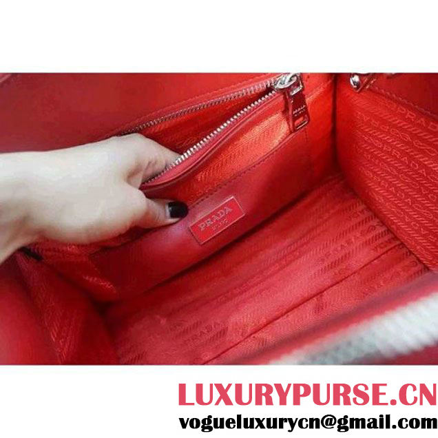 Prada B225R City Sport Leather Tote Red (WMJ-062611 )