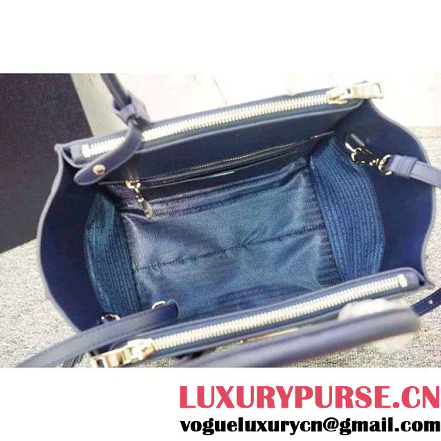 Prada B225R City Sport Leather Tote Dark Blue (WMJ-062612 )