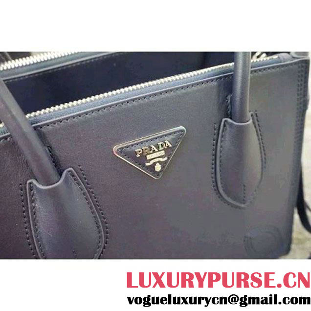 Prada B225R City Sport Leather Tote Dark Blue (WMJ-062612 )