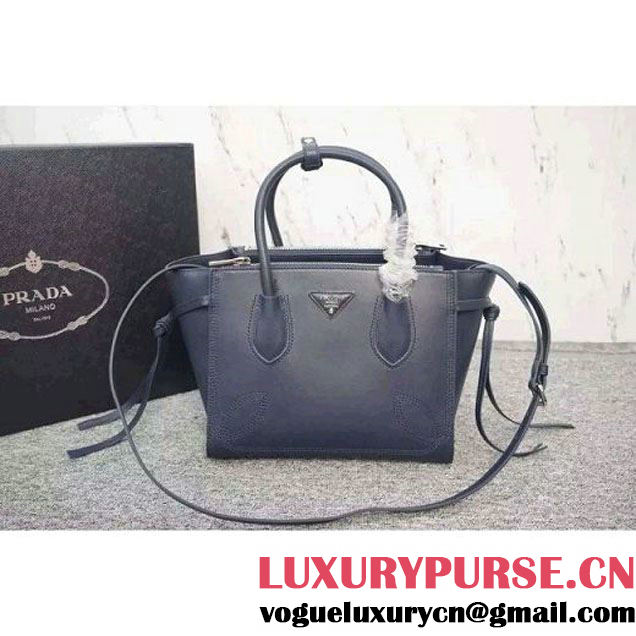 Prada B225R City Sport Leather Tote Dark Blue (WMJ-062612 )