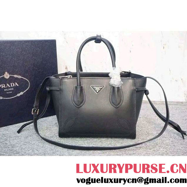 Prada B225R City Sport Leather Tote Black (WMJ-062613 )
