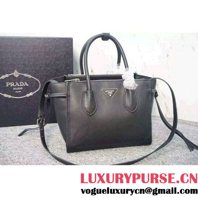 Prada B225R City Sport Leather Tote Black (WMJ-062613 )