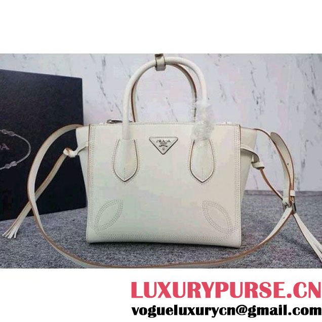 Prada B225R City Sport Leather Tote White (WMJ-062614 )