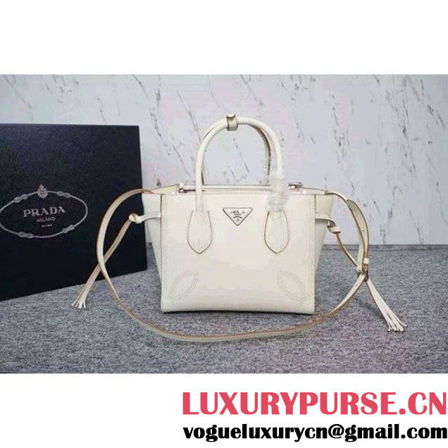 Prada B225R City Sport Leather Tote White (WMJ-062614 )
