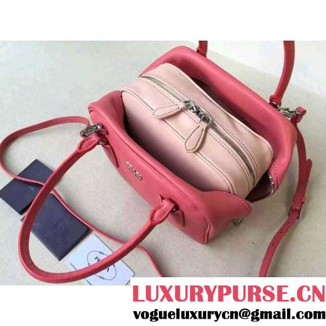 Prada 1BB011 Small Inside Top Handle Bag Rosy+Peach Fall 2015 (2A016-090101 )