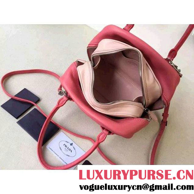 Prada 1BB011 Small Inside Top Handle Bag Rosy+Peach Fall 2015 (2A016-090101 )