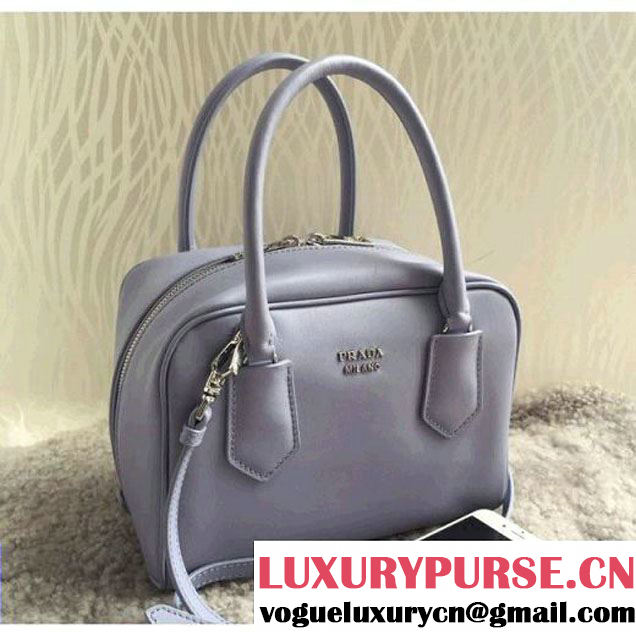 Prada 1BB011 Small Inside Top Handle Bag Gray+Aquamarine Fall 2015 (1B015-090102 )