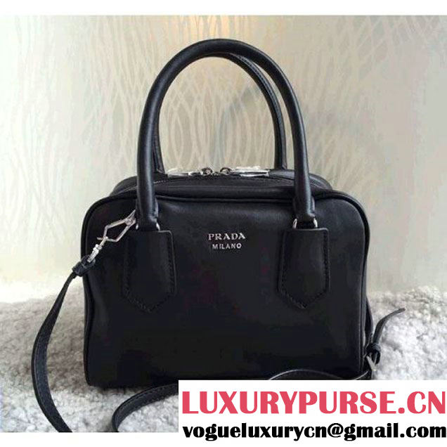 Prada 1BB011 Small Inside Top Handle Bag Black+Light Pink Fall 2015 (1B015-090103 )