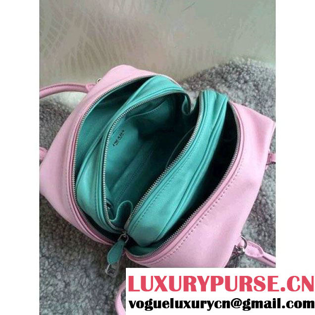 Prada 1BB011 Small Inside Top Handle Bag Pink+Aquamarine Fall 2015 (1B015-090104 )