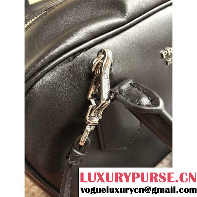 Prada 1BB010 Medium Inside Top Handle Bag Black+Light Pink Fall 2015 (1B015-090106 )