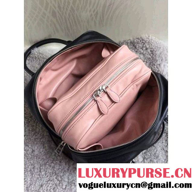 Prada 1BB010 Medium Inside Top Handle Bag Black+Light Pink Fall 2015 (1B015-090106 )