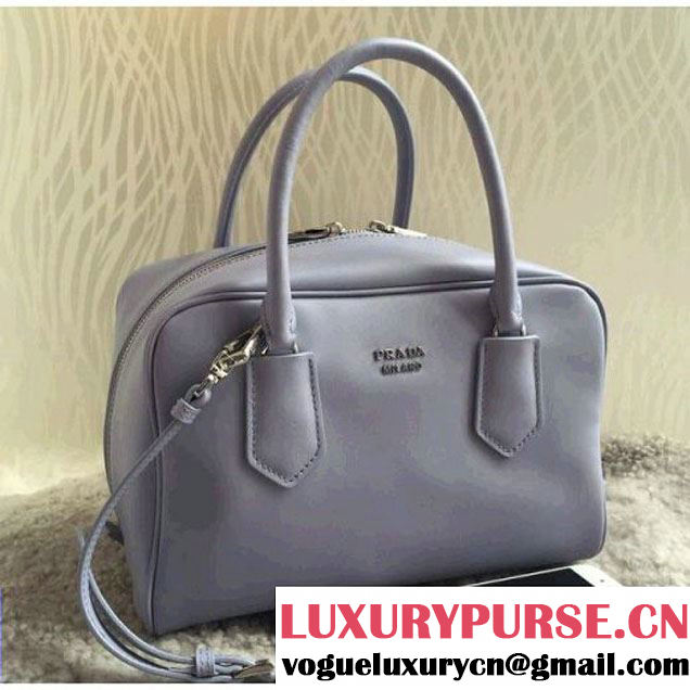 Prada 1BB010 Medium Inside Top Handle Bag Gray+Aquamarine Fall 2015 (1B015-090107 )