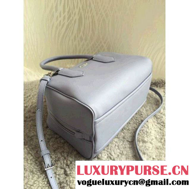 Prada 1BB010 Medium Inside Top Handle Bag Gray+Aquamarine Fall 2015 (1B015-090107 )