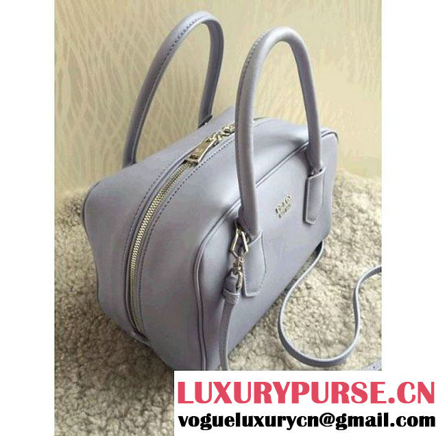 Prada 1BB010 Medium Inside Top Handle Bag Gray+Aquamarine Fall 2015 (1B015-090107 )