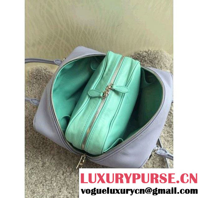 Prada 1BB010 Medium Inside Top Handle Bag Gray+Aquamarine Fall 2015 (1B015-090107 )