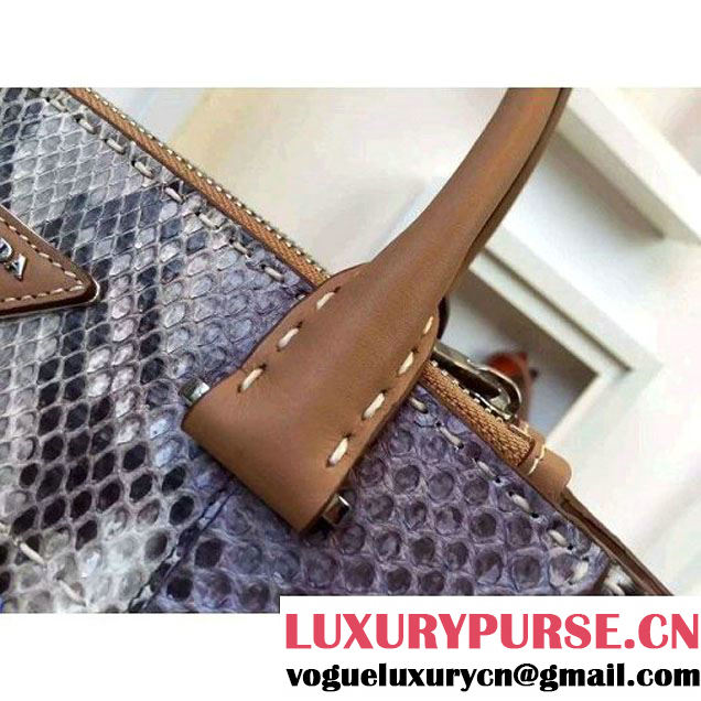 Prada B2861K Hand-stitched City Python Leather Tote Purple (2A016-090712 )