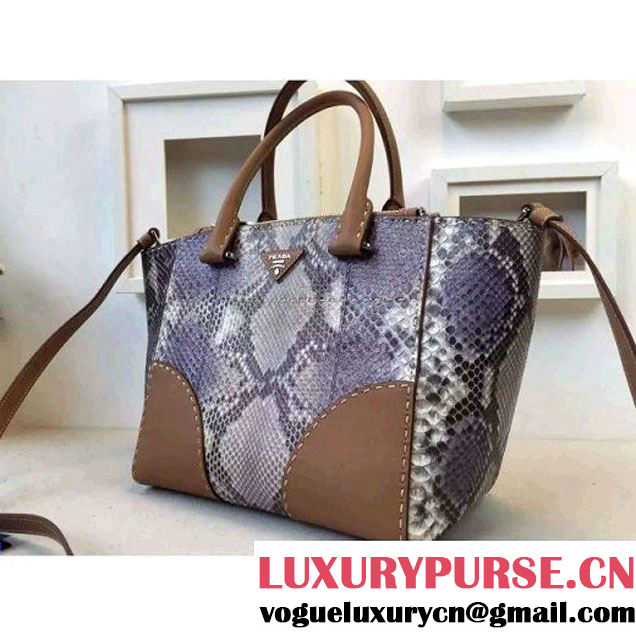 Prada B2861K Hand-stitched City Python Leather Tote Purple (2A016-090712 )