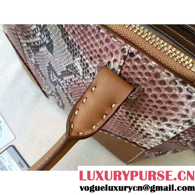 Prada B2861K Hand-stitched City Python Leather Tote Red (2A16-090713 )
