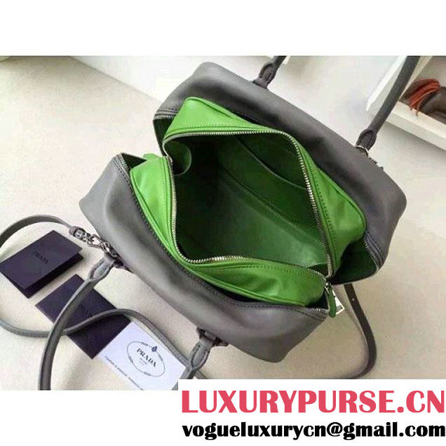 Prada 1BB010 Medium Inside Top Handle Bag Marble+Olive Green Fall 2015 (2A016-091517 )