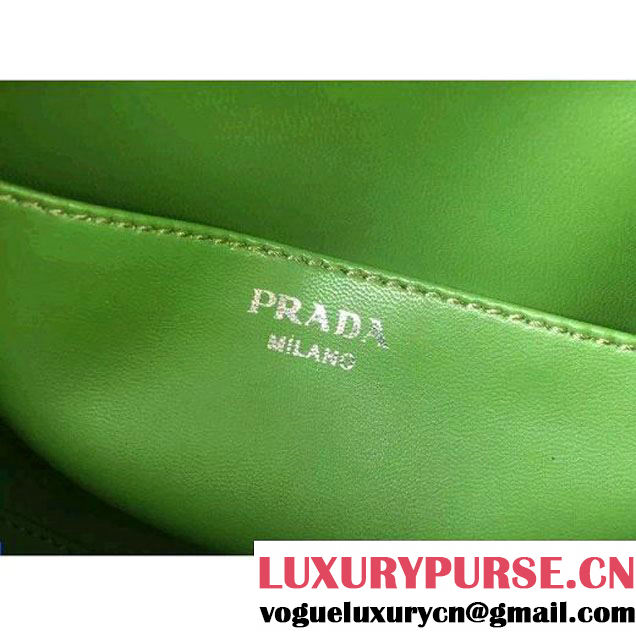 Prada 1BB010 Medium Inside Top Handle Bag Marble+Olive Green Fall 2015 (2A016-091517 )
