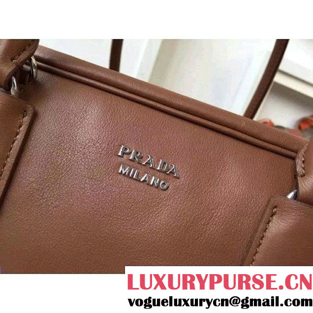Prada Large Inside Top Handle Bag Cinnamon+Turquoise Fall 2015 (2A016-091521 )
