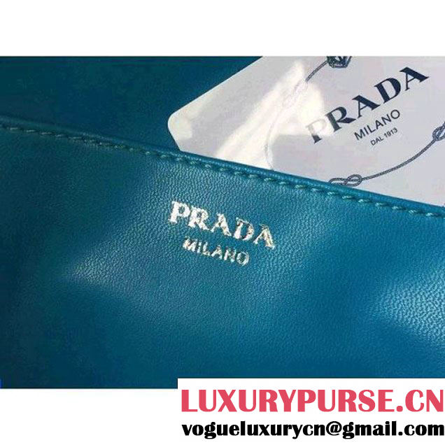 Prada Large Inside Top Handle Bag Cinnamon+Turquoise Fall 2015 (2A016-091521 )