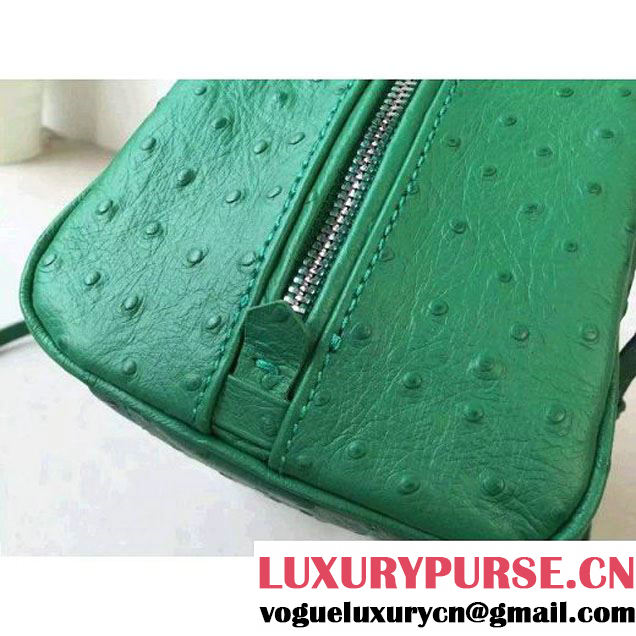 Prada 1BB011 Small Inside Calf Leather Ostrich Pattern Bag Green+Aquamarine 2015 (2A016-091522 )