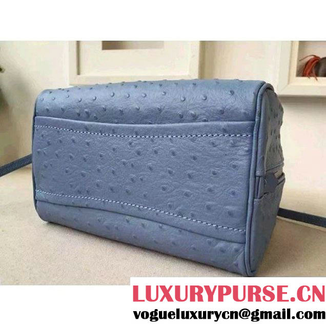 Prada 1BB011 Small Inside Calf Leather Ostrich Pattern Bag Astral+Ocean Blue 2015 (2A016-091526 )