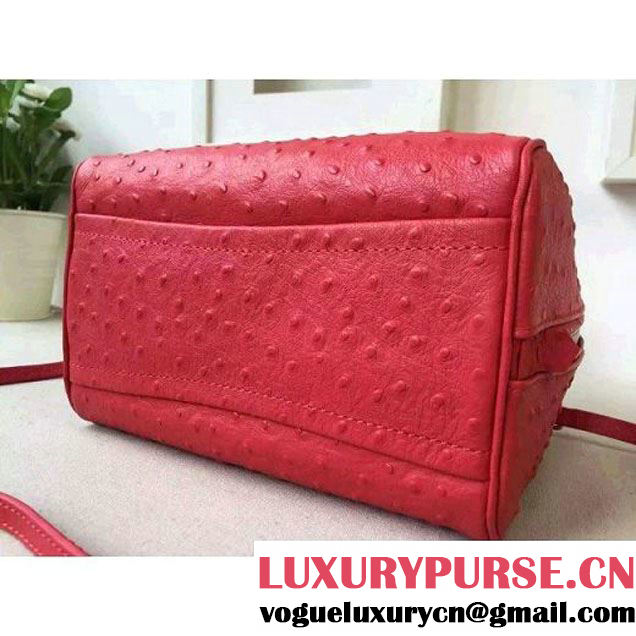 Prada 1BB011 Small Inside Calf Leather Ostrich Pattern Bag Red+Peach 2015 (2A016-091528 )