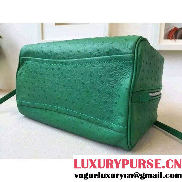 Prada 1BB010 Medium Inside Calf Leather Ostrich Pattern Bag Green+Aquamarine 2015 (2A016-091523 )