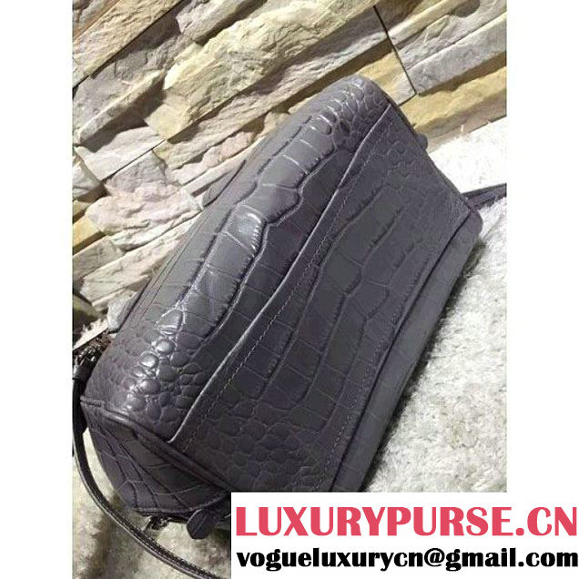 Prada Calfskin Crocodile Pattern Medium Inside Top Handle Bag Marble+Yellow Fall 2015  (2A193-110623 )