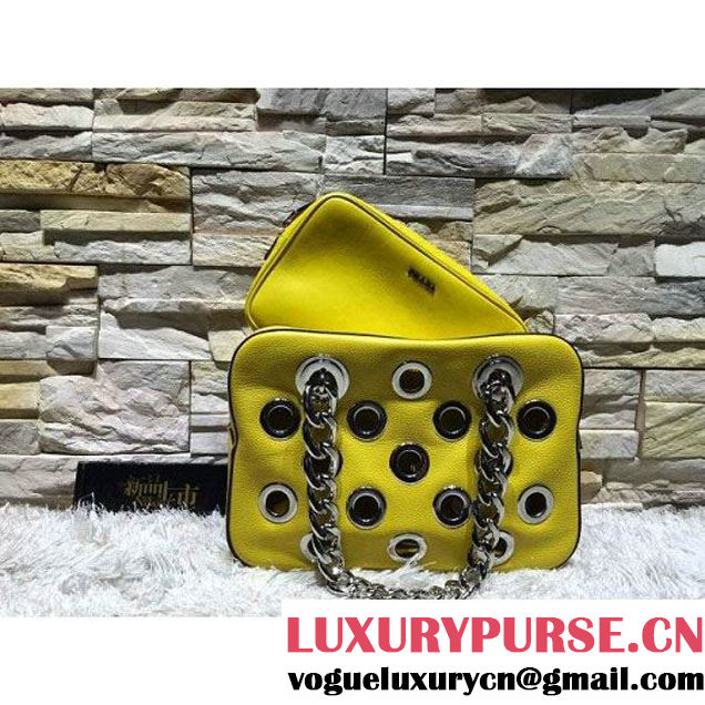 Prada 1BB017 Top Handle Bag Yellow 2016 (2A193-6011501 )