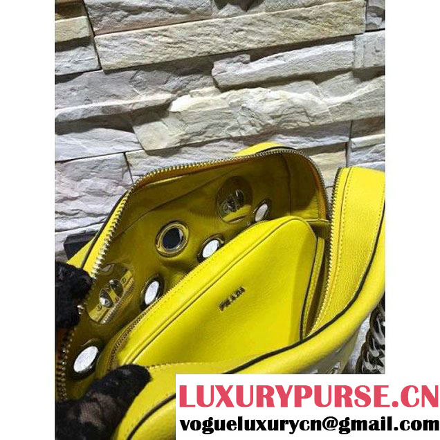 Prada 1BB017 Top Handle Bag Yellow 2016 (2A193-6011501 )
