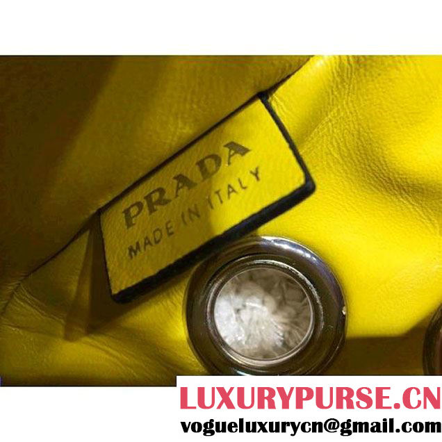 Prada 1BB017 Top Handle Bag Yellow 2016 (2A193-6011501 )